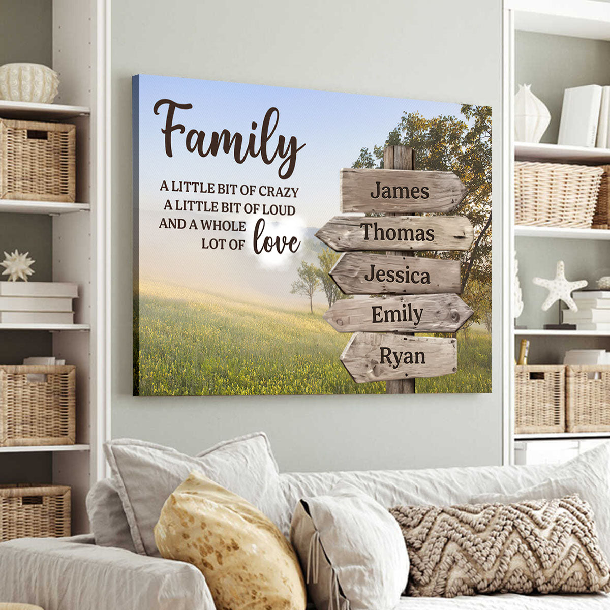 Christmas Gift For Families – Personalized Canvas With Family Names