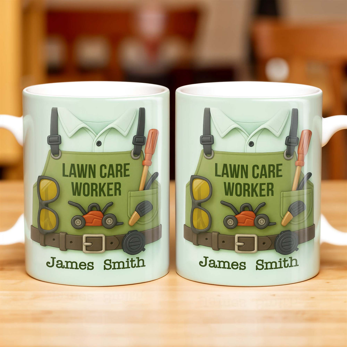 Lawn Mower, Tools, and Sunglasses, Personalized Mug, Gift For Gardeners and Lawn Care