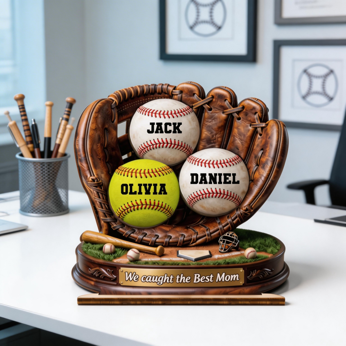 Our Roots Begin With You-Baseball Wooden Plaque - Personalized Mother's Day, Father's Day Gifts For Mom, Dad