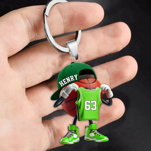 Custom Name Basketball Personalized Acrylic Keychain Gift For Basketball Lover