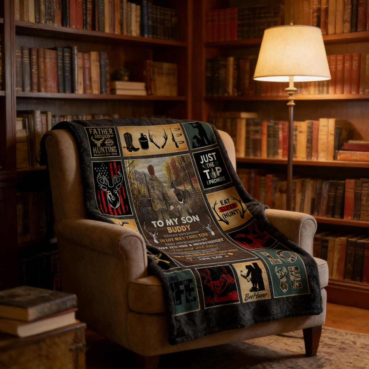 To My Son Hunting Blanket - Personalized Hunting Gifts for Son, Hunting Gift