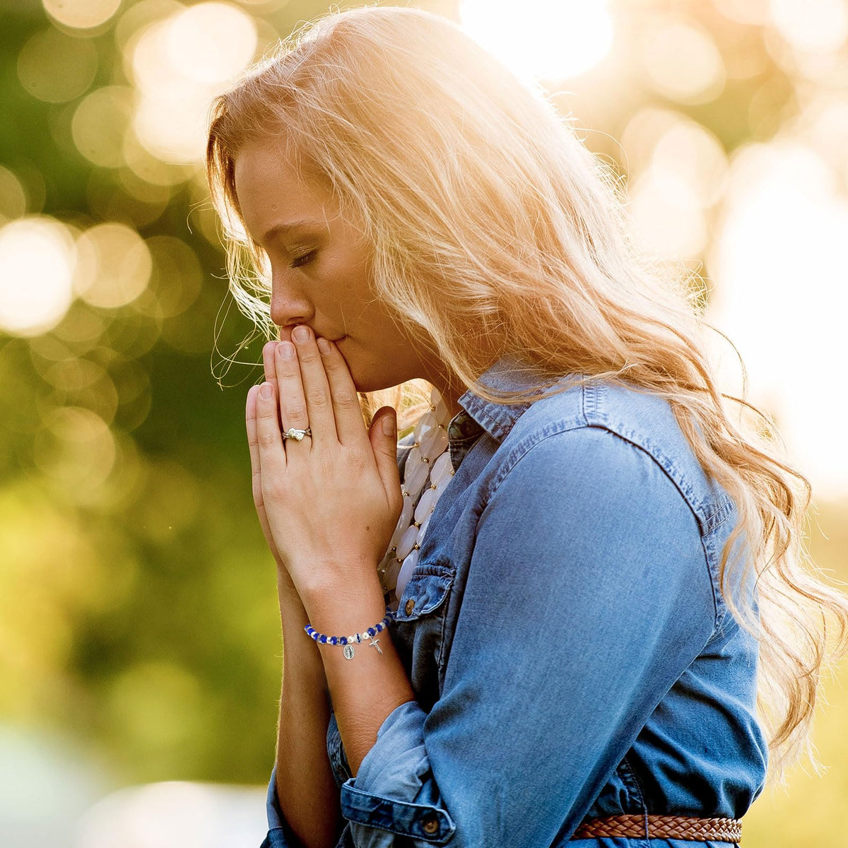 Christian Gifts for Women Girls Natural Stone Cross Bracelet