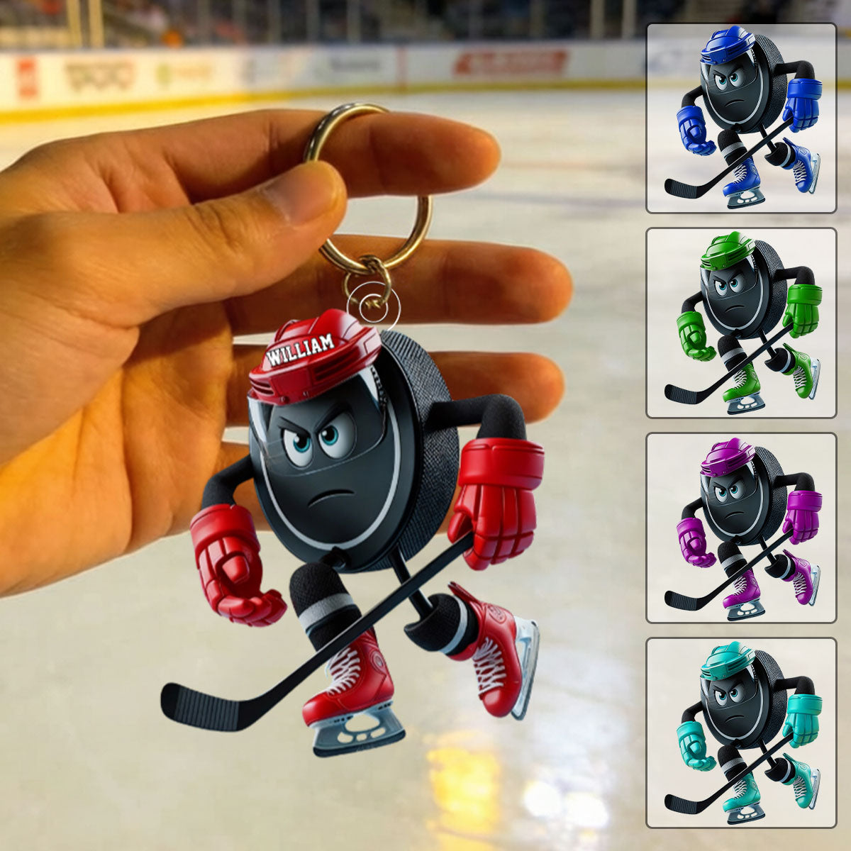 Personalized Inspirational Ice Hockey Keychain Gift For Hockey Players Lover