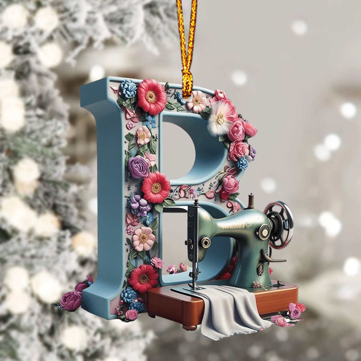 Beautiful Sewing Letter Shaped Ornament