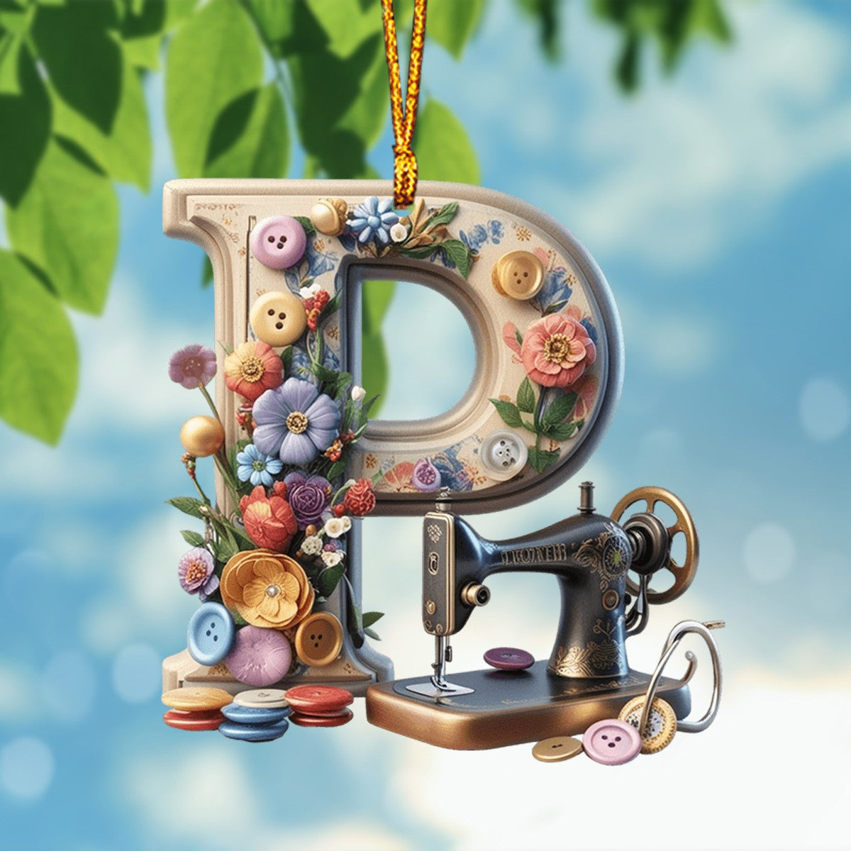 Beautiful Sewing Letter Shaped Ornament