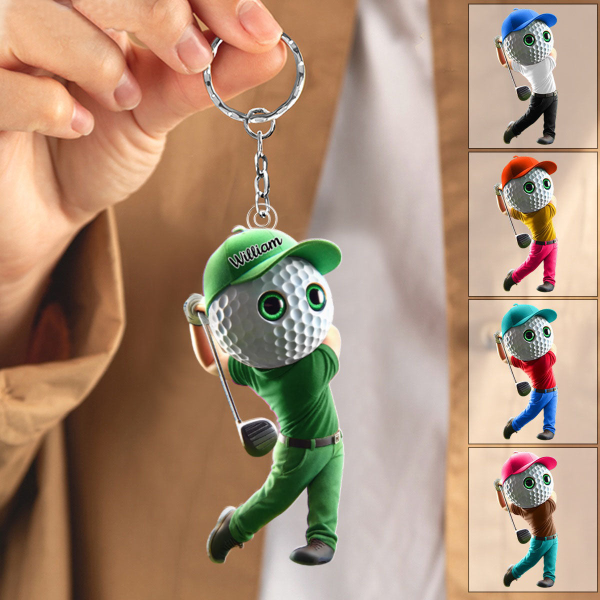 Golf Man Personalized Golf Keychain For Golf Lovers