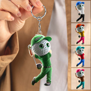 Golf Man Personalized Golf Keychain For Golf Lovers