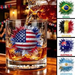 Personalized 2026 Soccer Country Whiskey Glass |Game Day Drinks For Every Football Fan