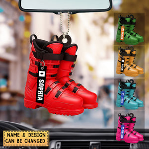 Custom Name Ski Boots Christmas Ornament Personalized Christmas Gift For Skiing Lovers