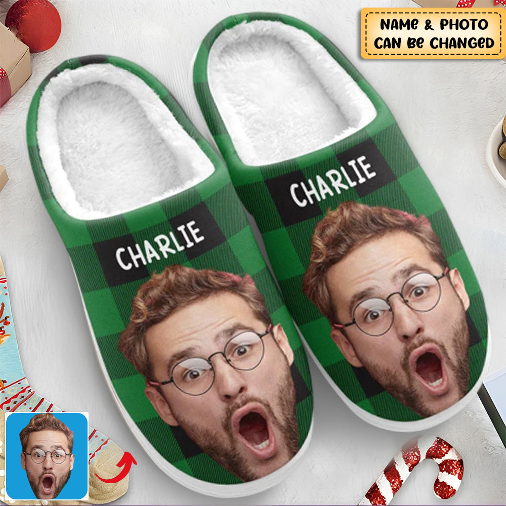 Personalized Photo Happiness Plush Slippers