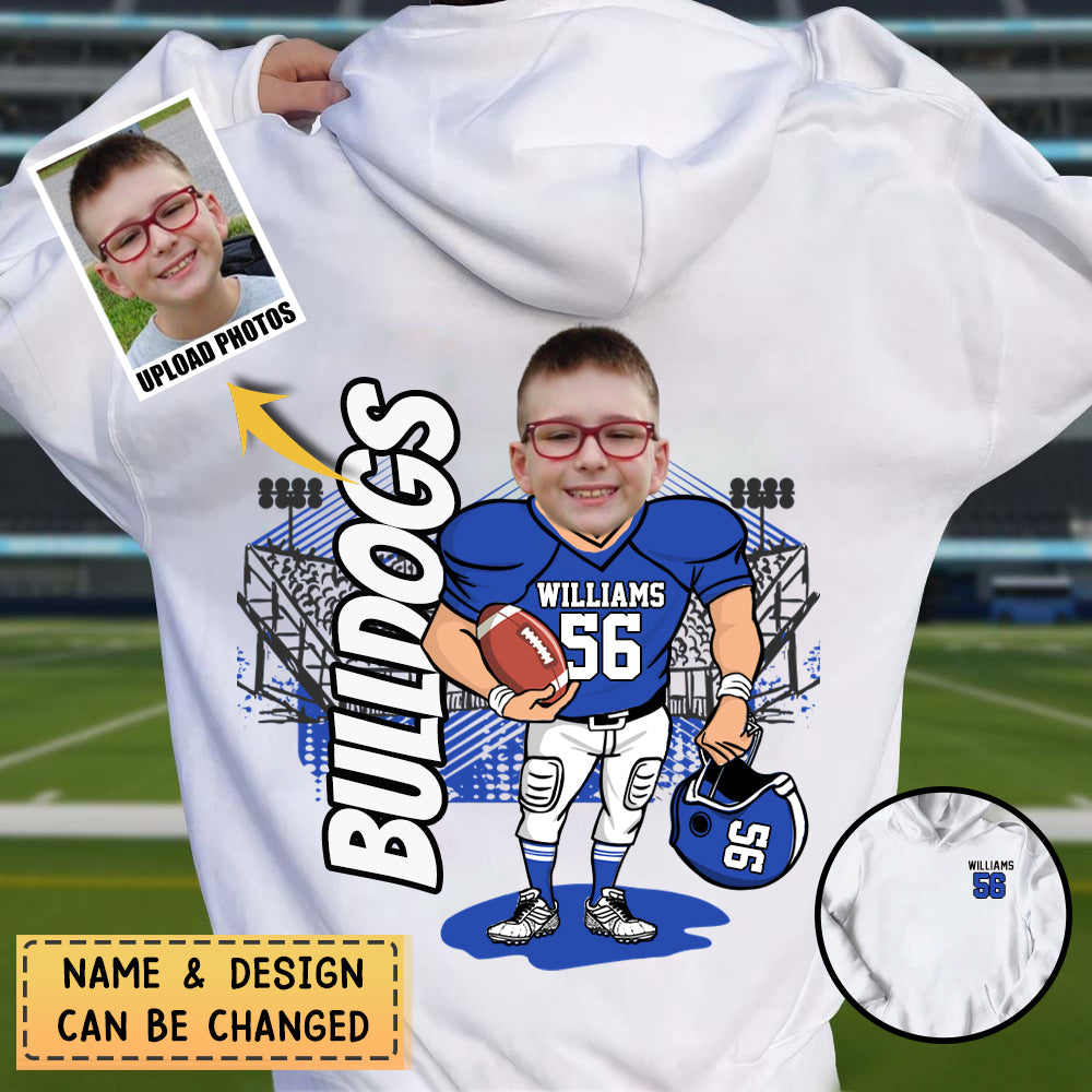 Personalized American Football Caricature Hoodie Custom With Photo