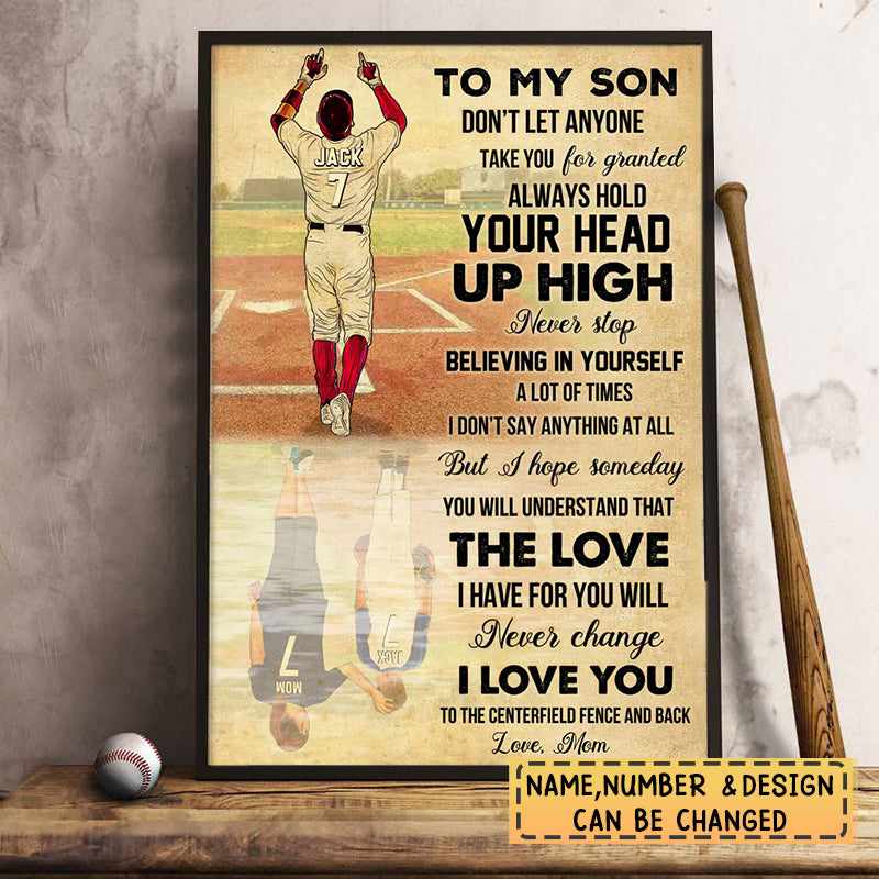 Personalized Baseball Poster CanvasBaseball Room Decor Gifts For Son