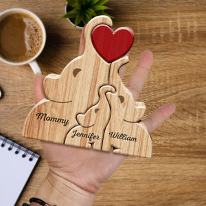 Personalized Shaped Elephant Wooden Puzzle Gift For Mother, Father, Family