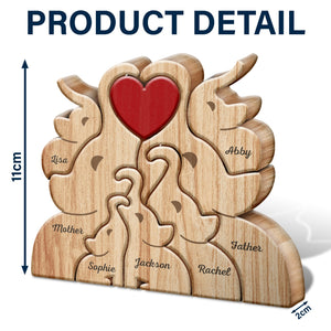 Personalized Shaped Elephant Wooden Puzzle Gift For Mother, Father, Family