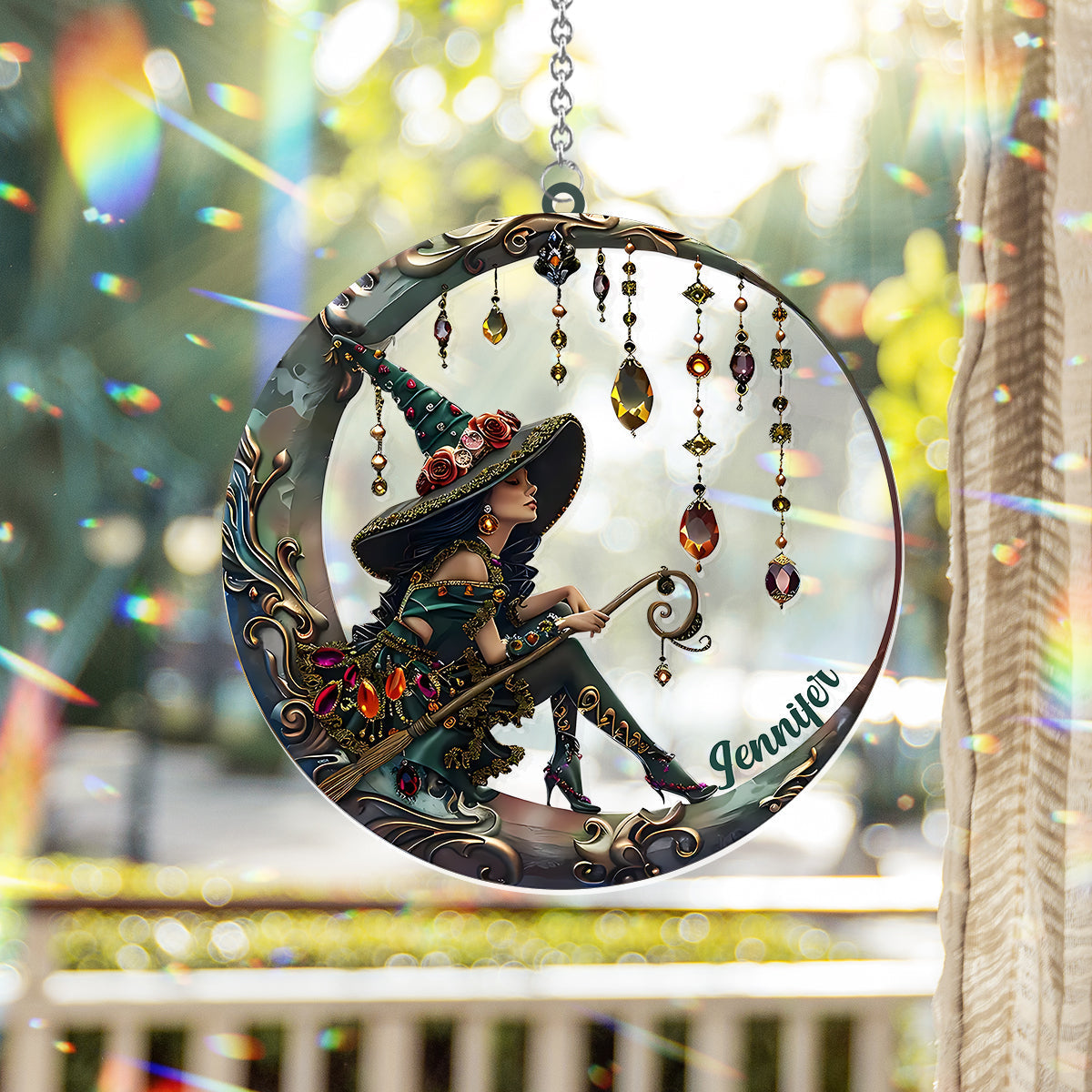 Beautiful Witch - Personalized Witch Window Hanging Suncatcher Ornament