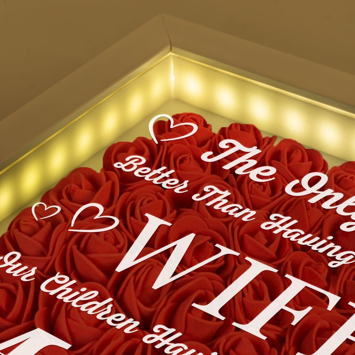 Having You As My Wife Mother's Day Gift - Personalized Flower Shadow Box With LED Light