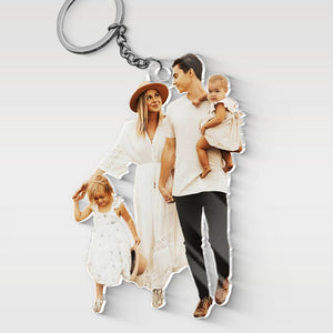 Personalized Custom  Photo Shaped Acrylic Keychain - Gift For Husband Wife, Anniversary