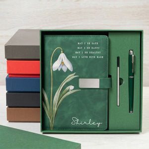 Custom Name & Birth Flower - Metta Prayer Personalized Notebook Set
