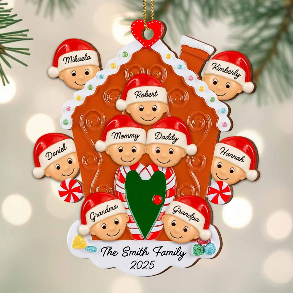 Christmas Family Personalized Custom Wood Ornament
