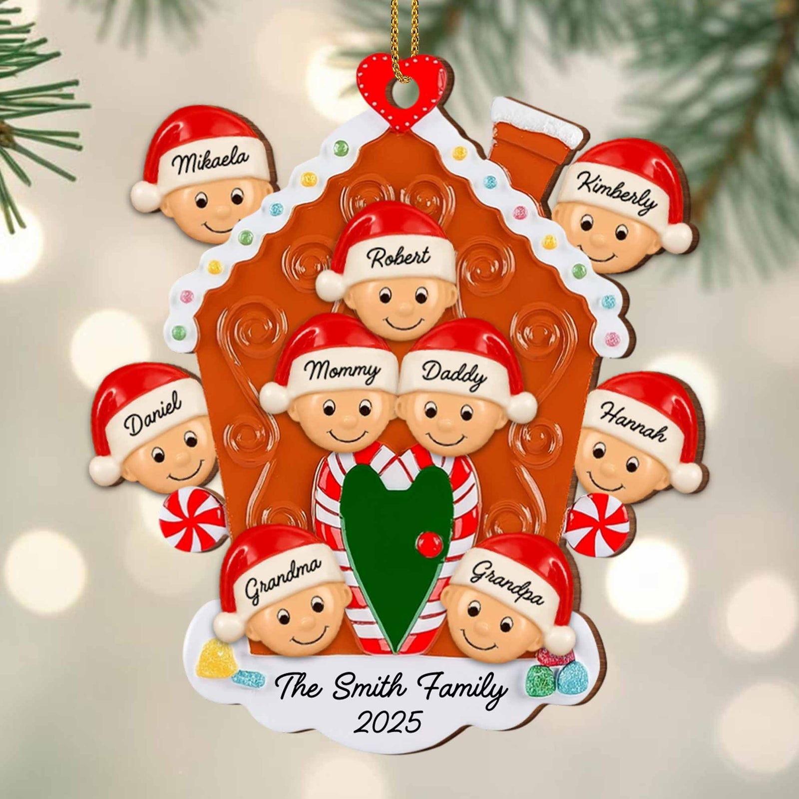 Christmas Family Personalized Custom Wood Ornament