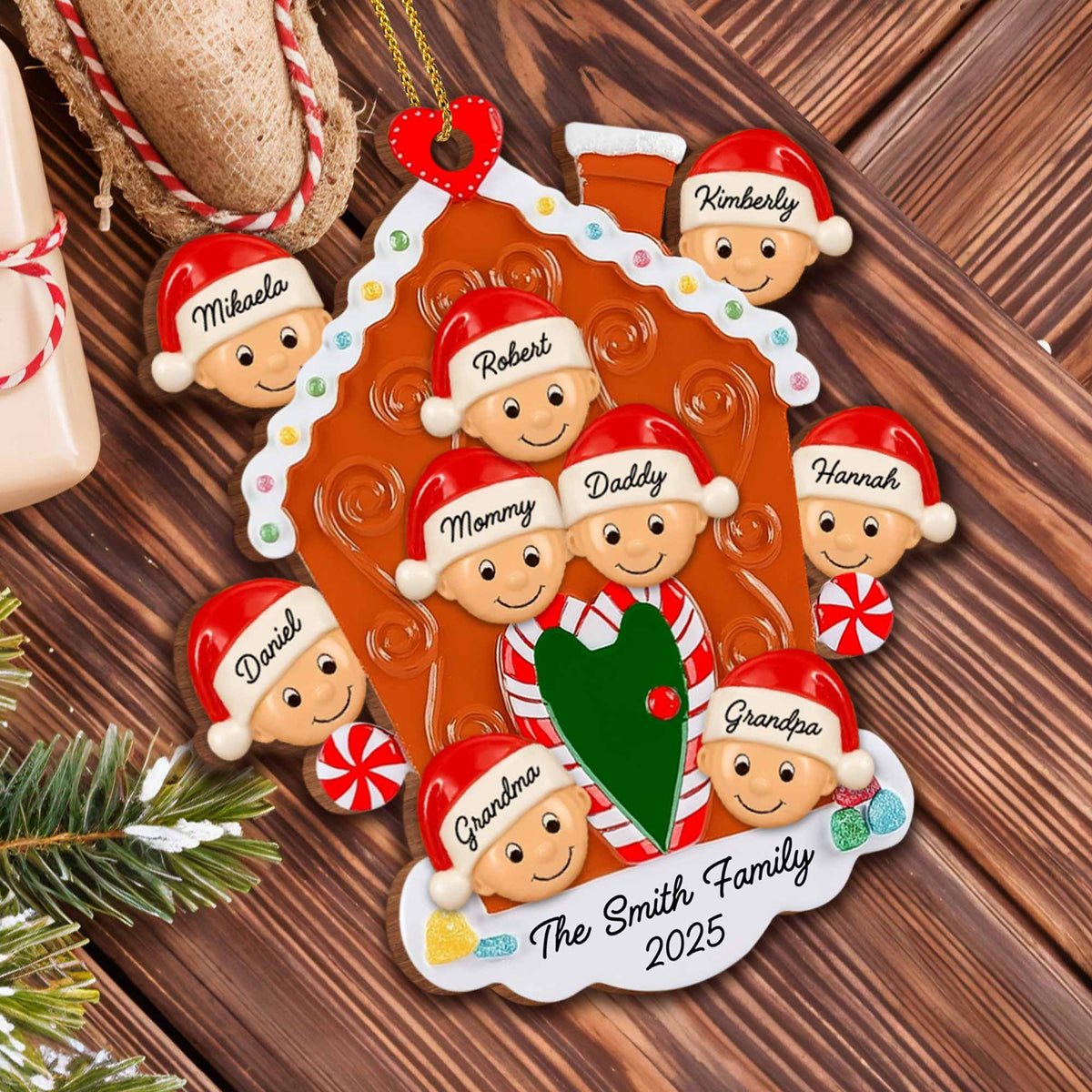 Christmas Family Personalized Custom Wood Ornament