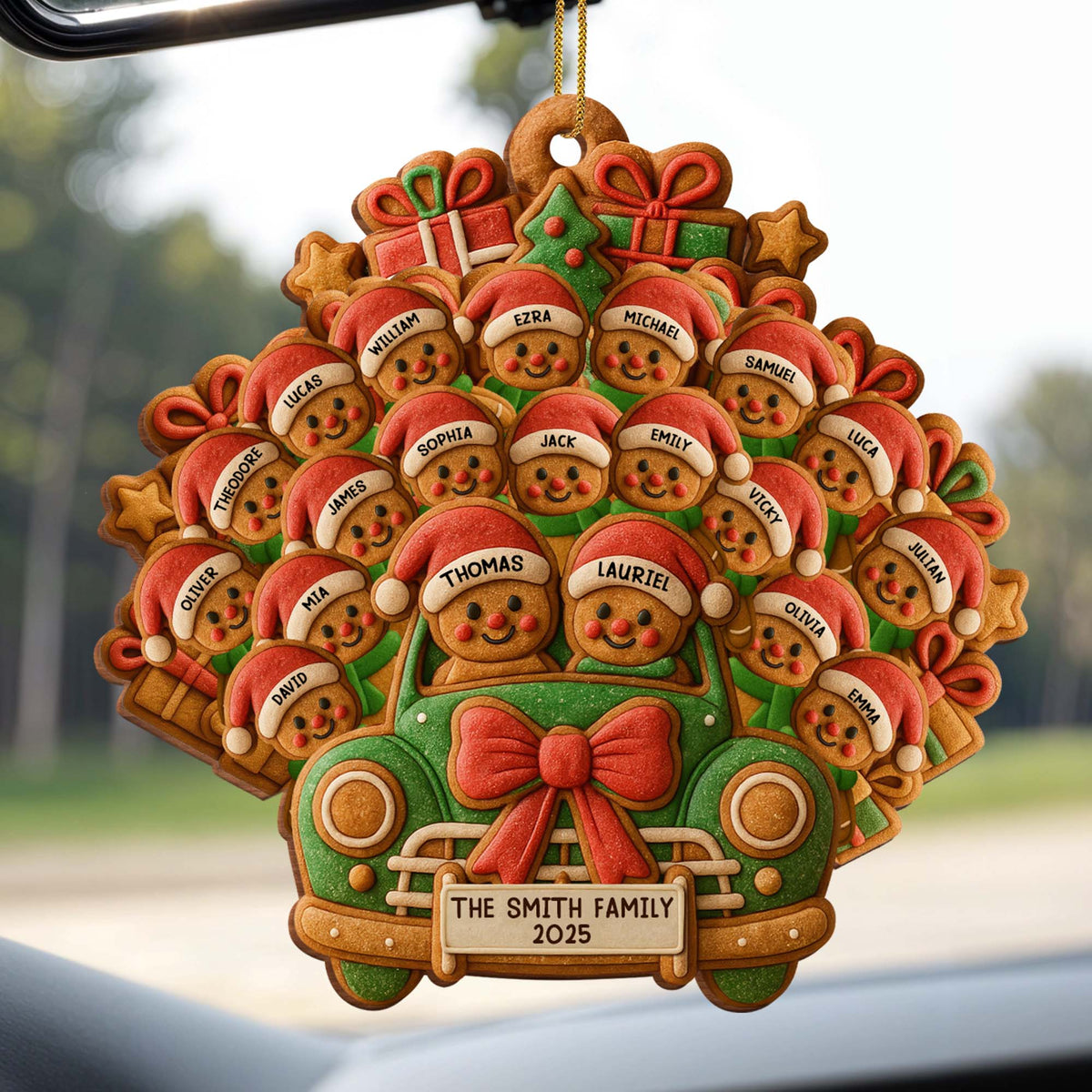 Celebrate Your Family's Holiday With Custom Van And Bears Ornament, Personalized Wood Ornament