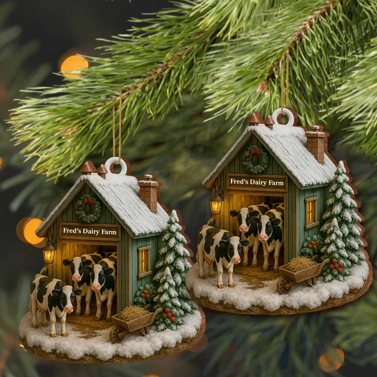 Create Your Own Personalized Dairy Farm, Custom Wood Ornament, Gift For Farm Enthusiasts