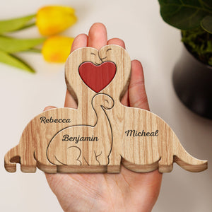 Personalized Dinosaurs Wooden Puzzle Gift For Mother, Father, Family