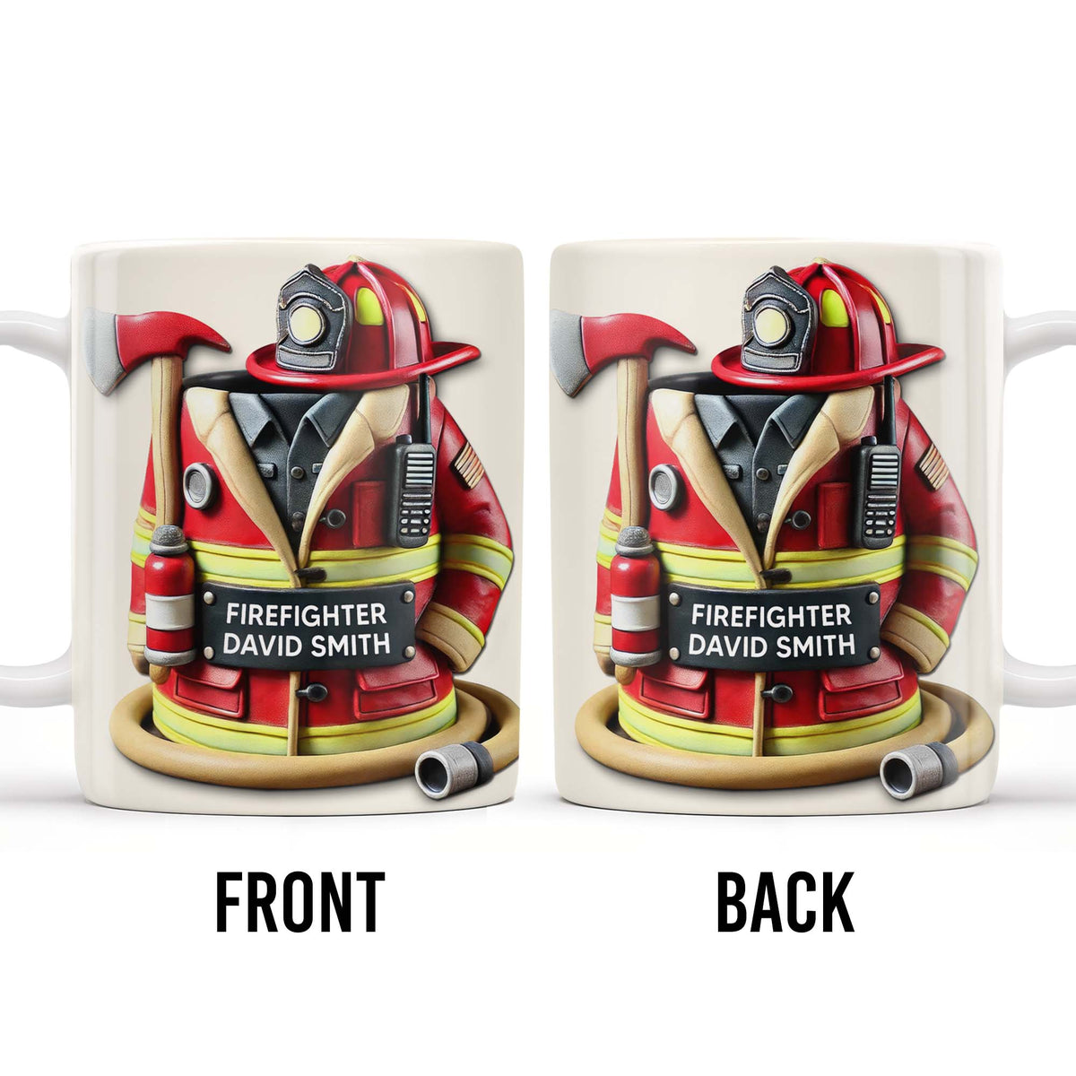 Firefighter,Gear and Helmet, Personalized Coffee Mug, Gift For Firefighters