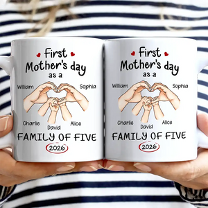 New Family Gift – Personalized Mug "First Time Ever As A Family Of Three"