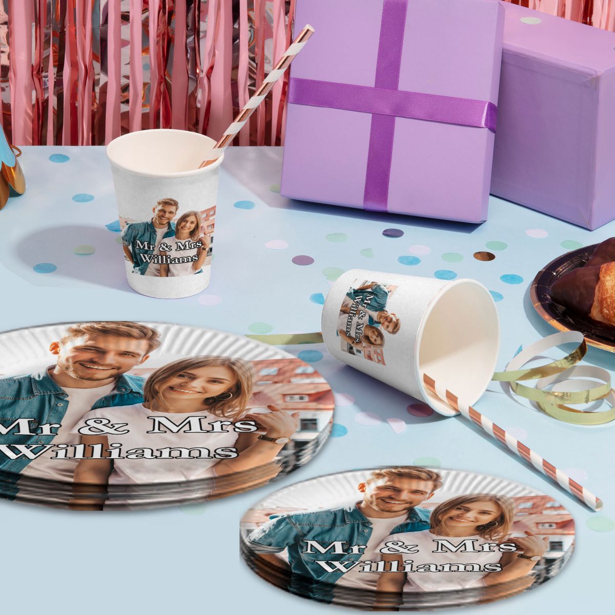Personalized Photo Disposable Party Plates-Party Decoration