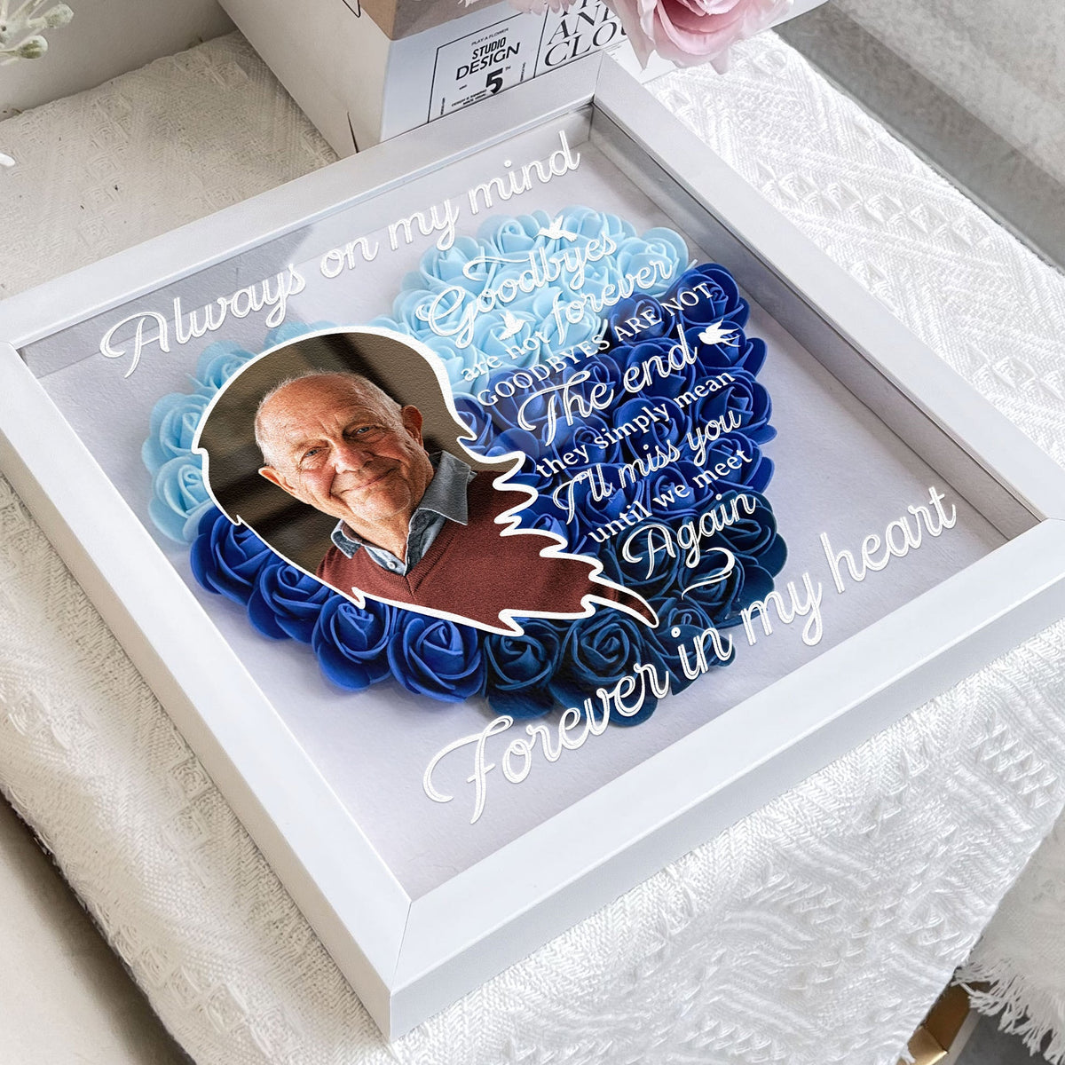 Personalized I'll Miss You Until We Meet Again Flower Shadow Box