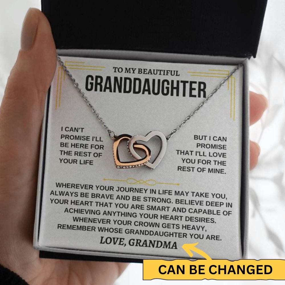 To My Beautiful Granddaughter - Intertwined Hearts Keepsake Necklace
