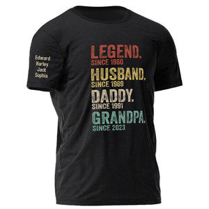 Personalized Shirt With Design On Sleeve Birthday Gift For Dad, Grandpa