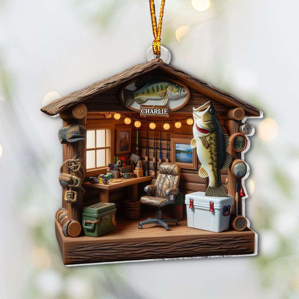 Love Fishing - Fishing Tool Cabin Personalized Fishing Ornament