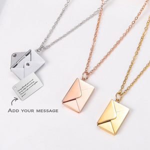 Mother's Day Gift Personalized Engraving Hidden letter Secret Message 3D Envelope Locket necklace