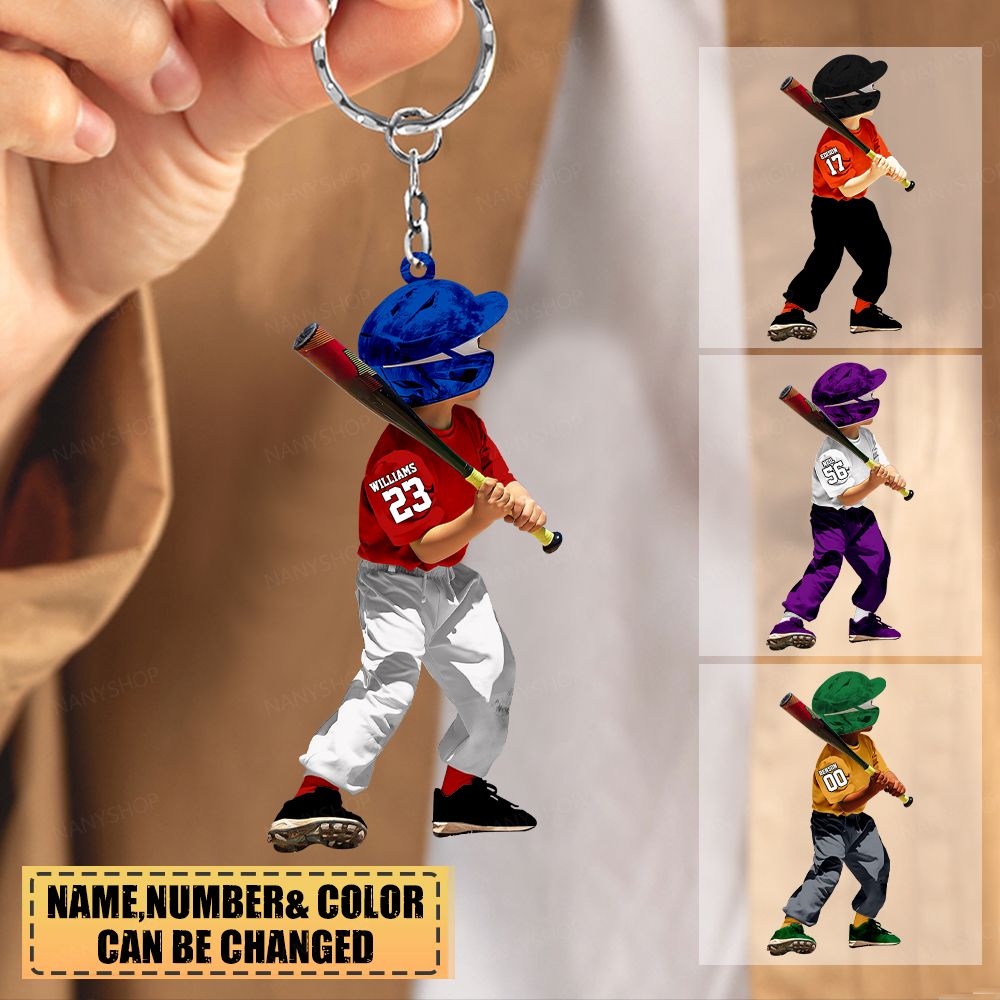 Personalized gift for Baseball lover Acrylic Keychain-Home run