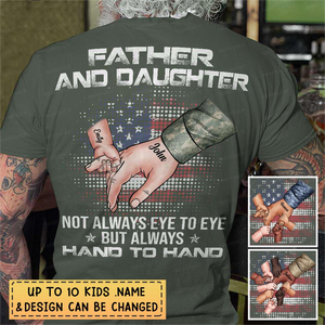 Father And Daughter/Son Always Hand to Hand- Personalized T-Shirt