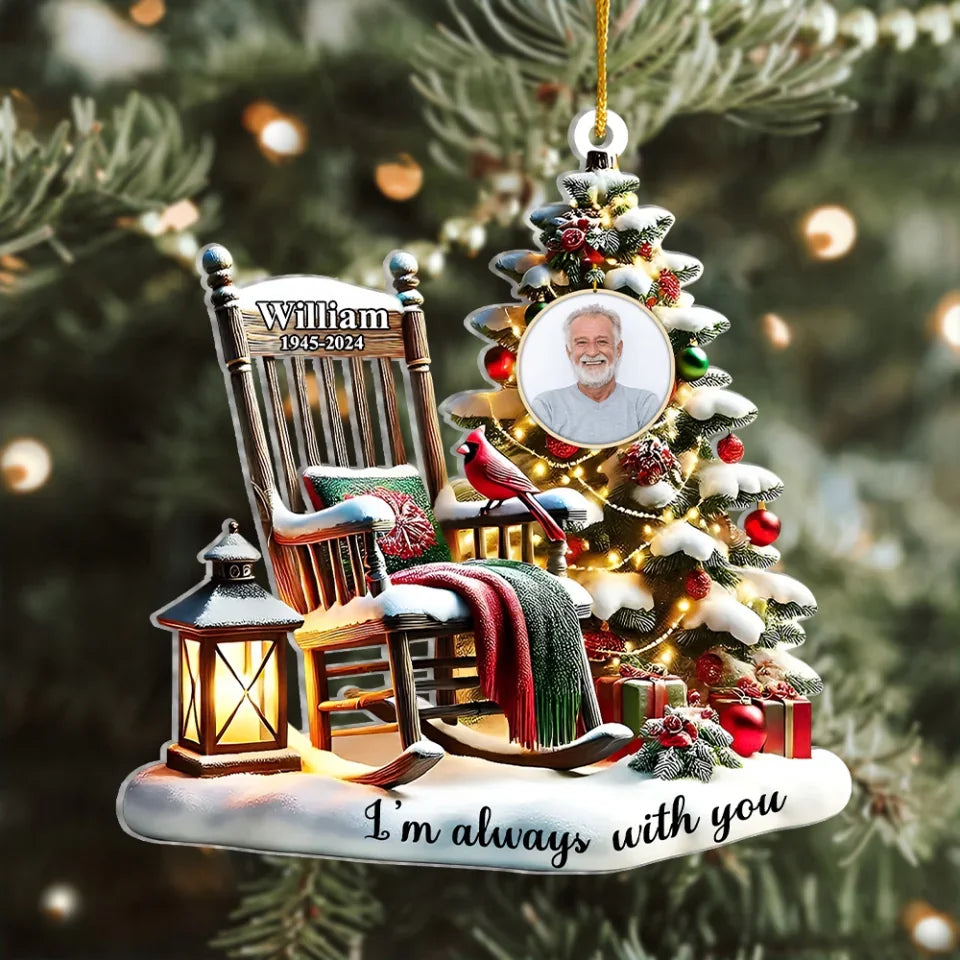 Christmas In Heaven - Personalized Photo Memorial Ornament