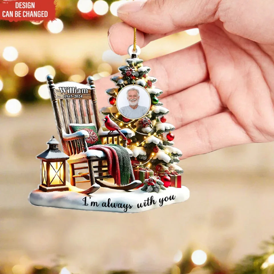 Christmas In Heaven - Personalized Photo Memorial Ornament