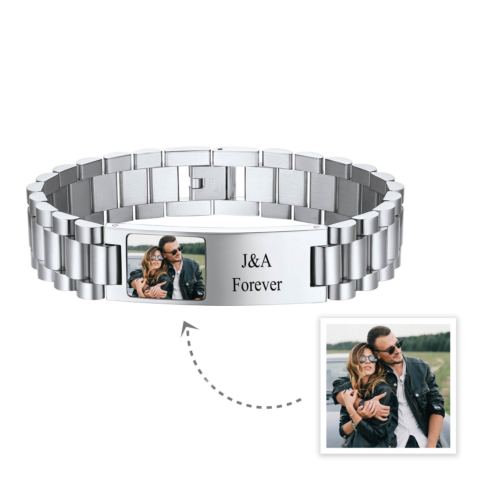 Personalized Name Picture Bracelets For Men