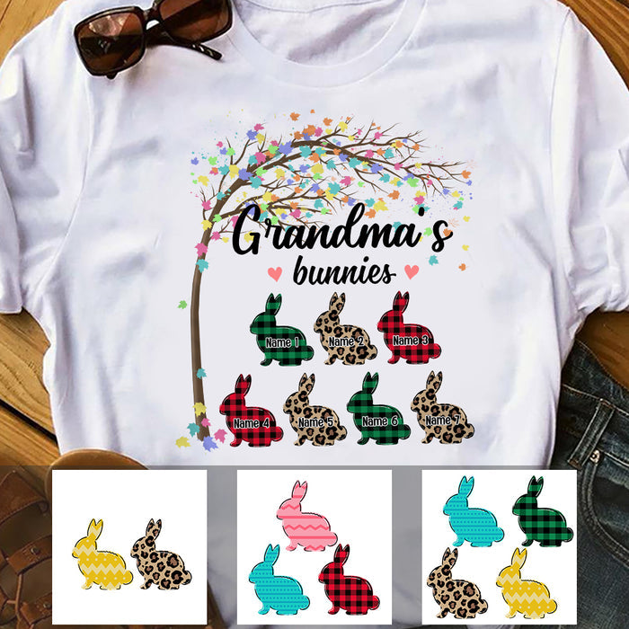 Personalized Name Easter Grandma's Bunny Pure Cotton T-Shirt