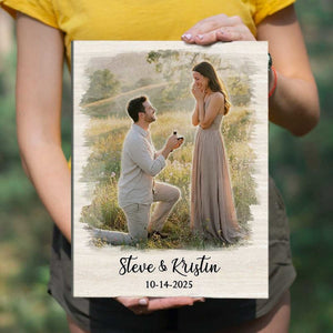 Personalized Couple Proposal Portrait Canvas Poster, Couple Proposal Gift, Engagement Gift for Him Her