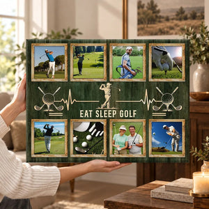 Personalized Golf Photo Collage Canvas for Dad, Custom Golf Gift, Golf Gifts for Dad, Golfer Gift, Golf Lover Gift, Golf Wall Art