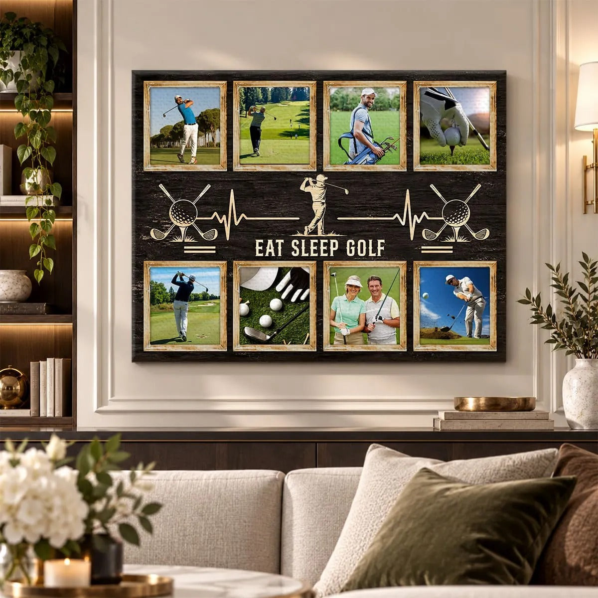 Personalized Golf Photo Collage Canvas for Dad, Custom Golf Gift, Golf Gifts for Dad, Golfer Gift, Golf Lover Gift, Golf Wall Art