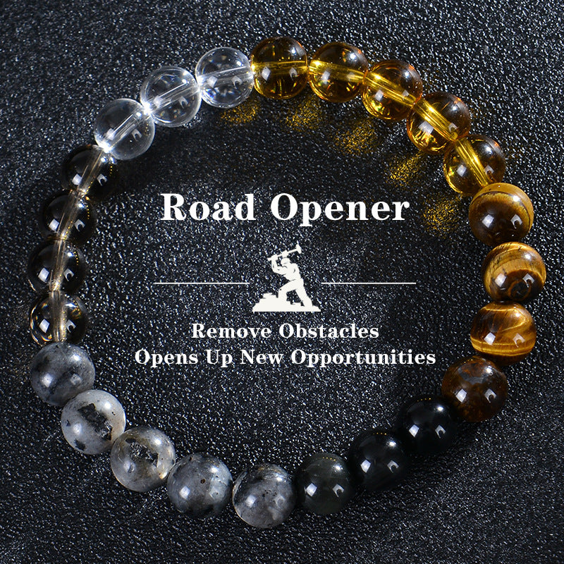 Seven Colored Stone, Tiger Eye Stone Bracelet - 7 Chakras Card Bracelet