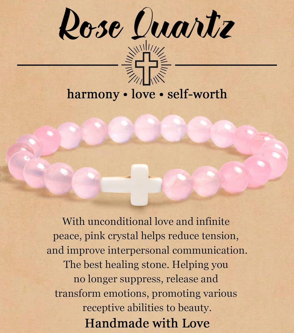 Turquoise Bracelet With Cross, Healing Beads Bracelet