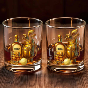 Celebrate Your Love For Golf, Personalized Custom Whiskey Glass, Gift For Golf Lovers