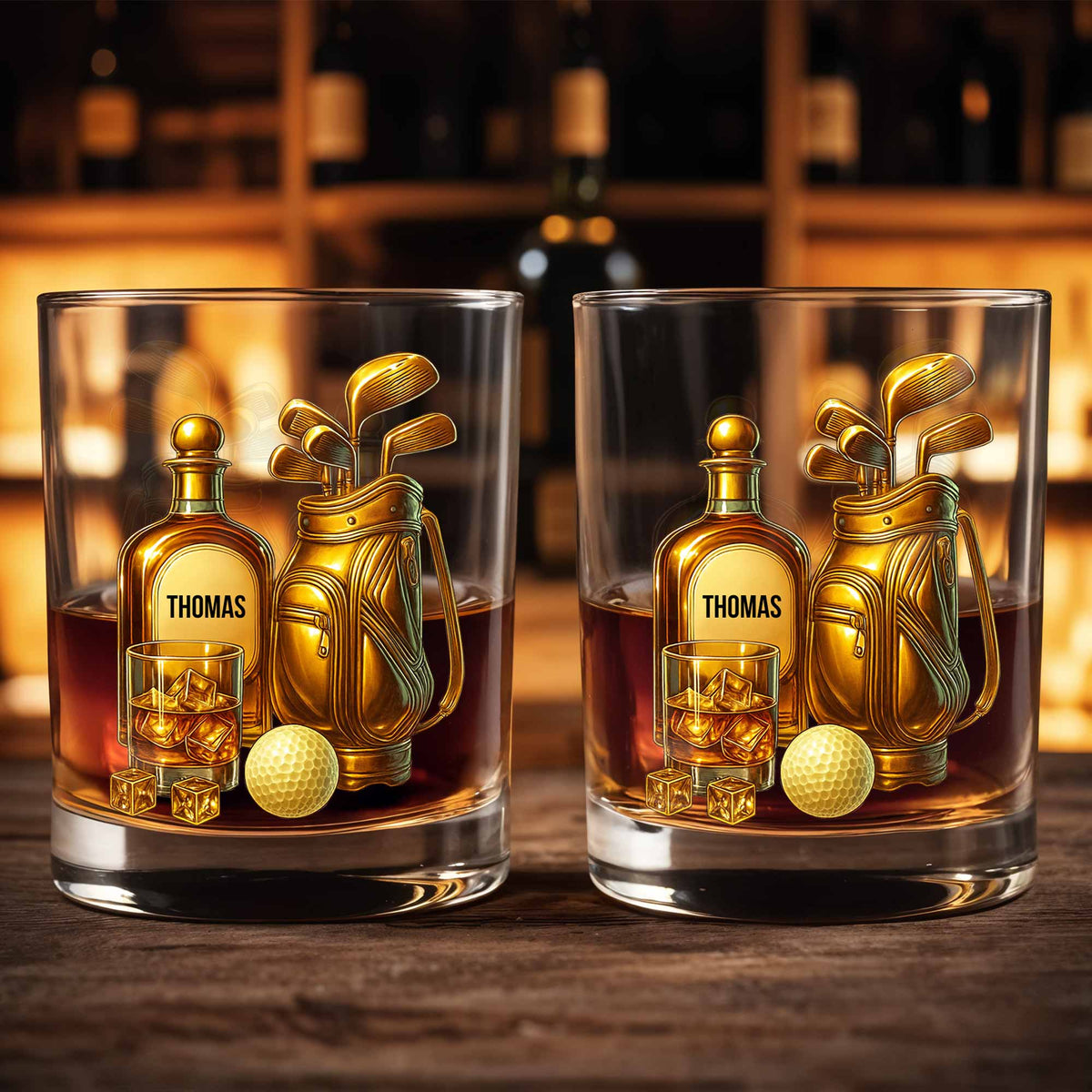 Celebrate Your Love For Golf, Personalized Custom Whiskey Glass, Gift For Golf Lovers