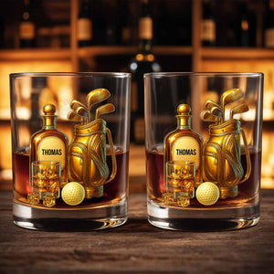 Celebrate Your Love For Golf, Personalized Custom Whiskey Glass, Gift For Golf Lovers